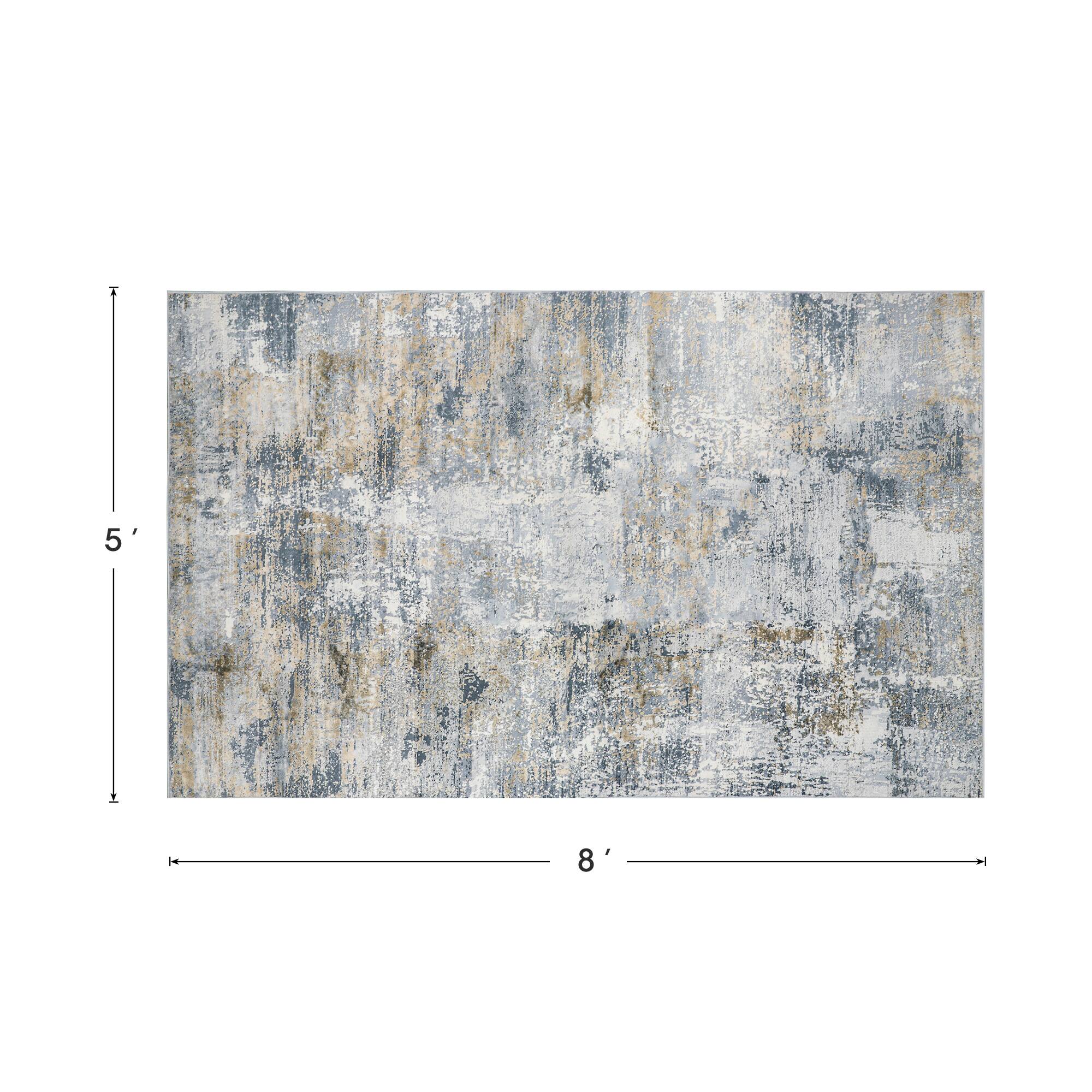 Glitzhome® 5ft. x 8ft. Gray, Ivory & Tan Abstract Area Rug